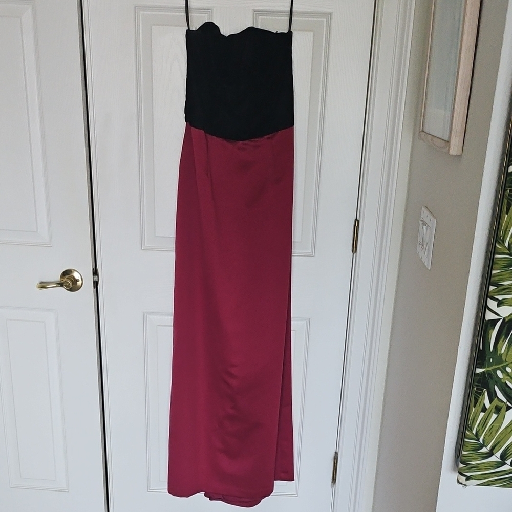 Alex Evenings Black and Red Maxi Dress
